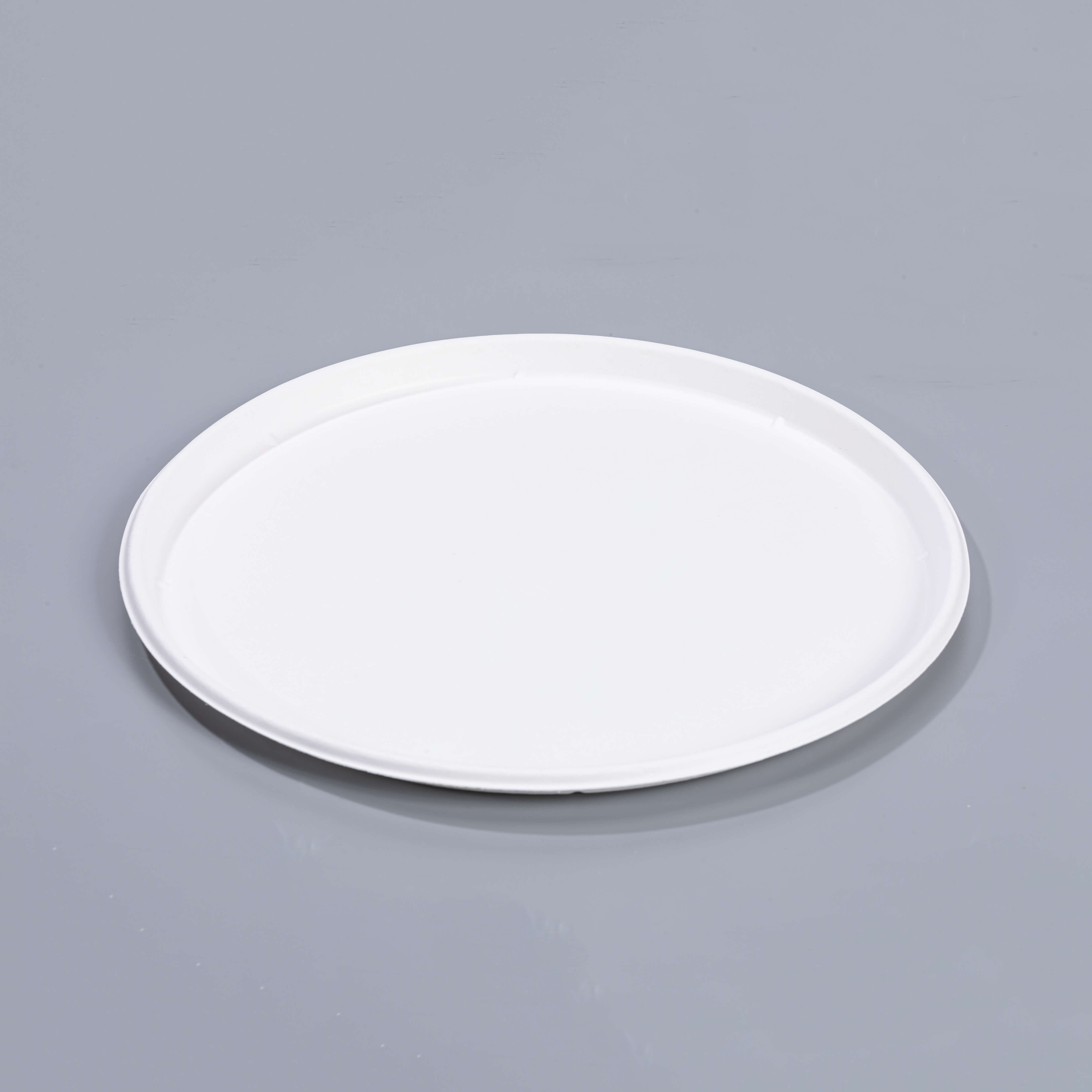 Ø12.6"xH0.67" Disposable Compostable Bagasse Pulp Pizza Plate