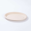 10.39"x7.83"xH0.75" Disposable Biodegradable Compostable Bagasse Fiber Oval Plate