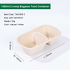 2 Compartment Compostable Sugarcane Takeaway Lunch Boxes with Lid