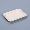 8.35"x5.91"xH0.94" Biodegradable Compostable Fiber Meat And Produce Tray