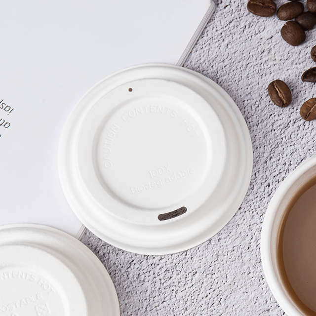 Biodegradable Compostabe Sugarcane Pulp Coffee Cup Lid