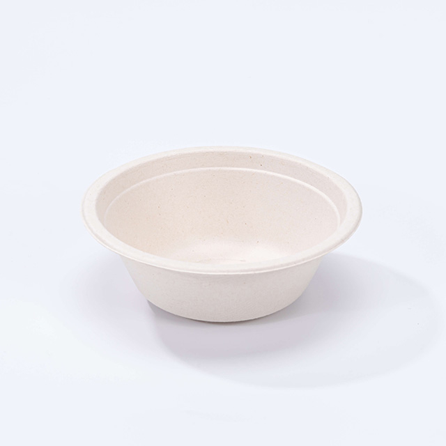 350ml Ø5.31"xH1.69" Compostable Bagasse Fiber Bowl with Lid