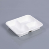 Biodegradable Compostable Sugarcane Lid for 3 Or 4 Compartment Bento Boxes