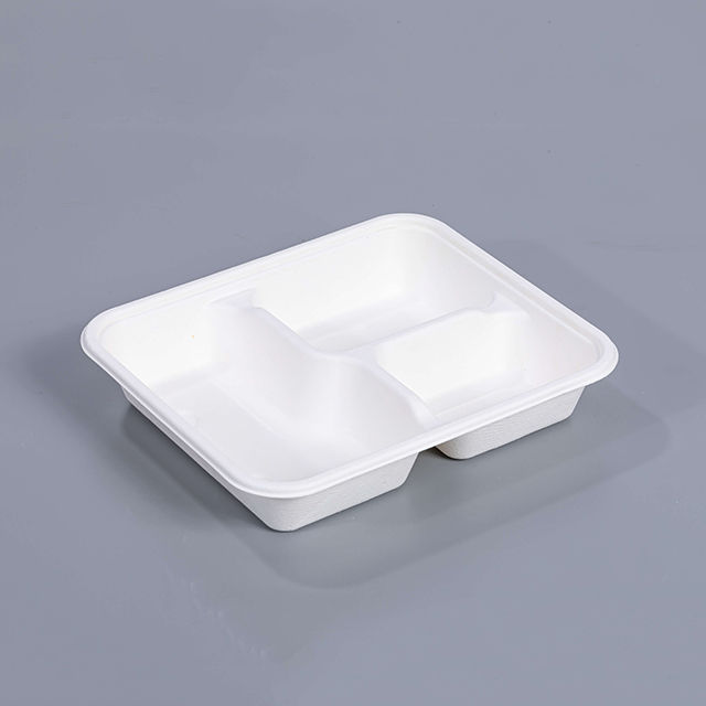 Biodegradable Compostable Sugarcane Lid for 3 Or 4 Compartment Bento Boxes