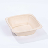 Biodegradable Compostable Bagasse Pulp Square Bowls with PET Lid