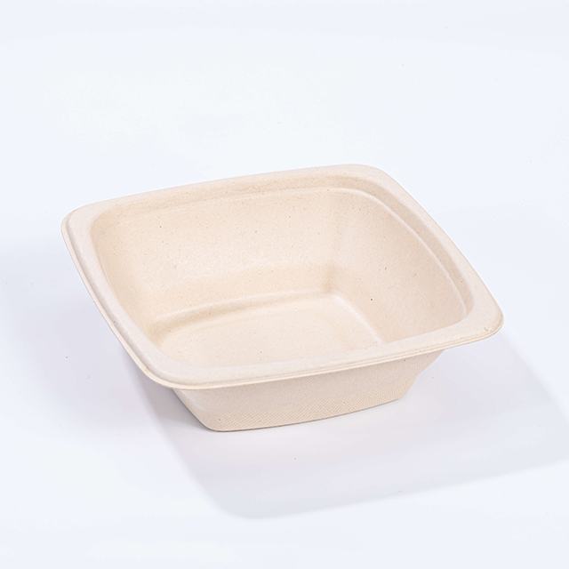 PET Lid for Disposable Compostable Bagasse Square Bowls 