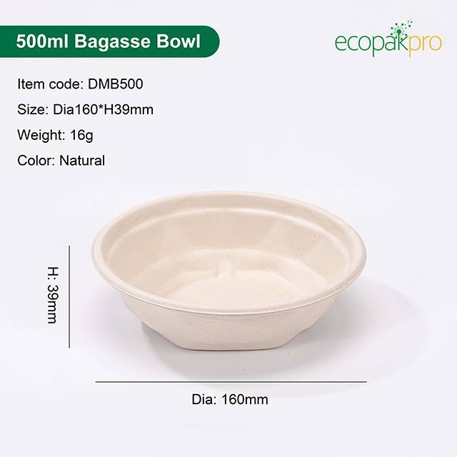 Biodegradable Compostable Bagasse Fiber Lid for Sturdy Bagasse Bowls