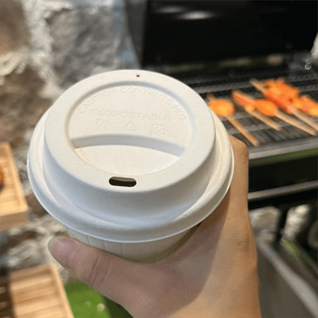 Disposable Compostable Sugarcane Fiber Sippy Cup Lid