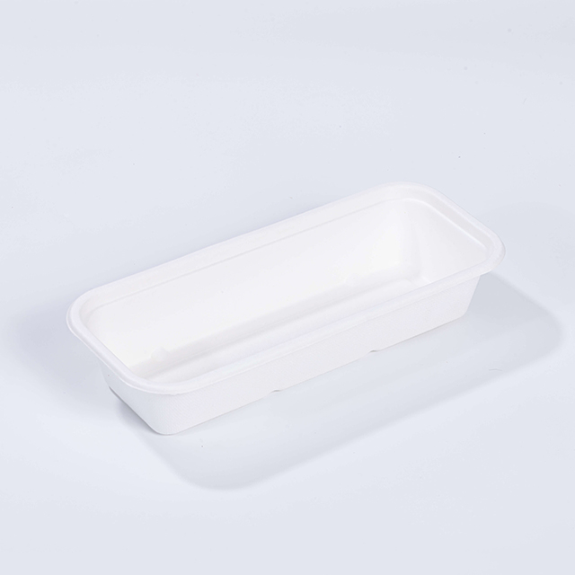 500ml Rectangle Minimalist Biodegradable Compostable Bagasse Pulp To Go Food Containers with Lid