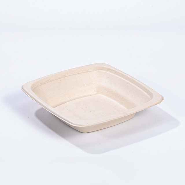 PET Lid for Disposable Compostable Bagasse Square Bowls 