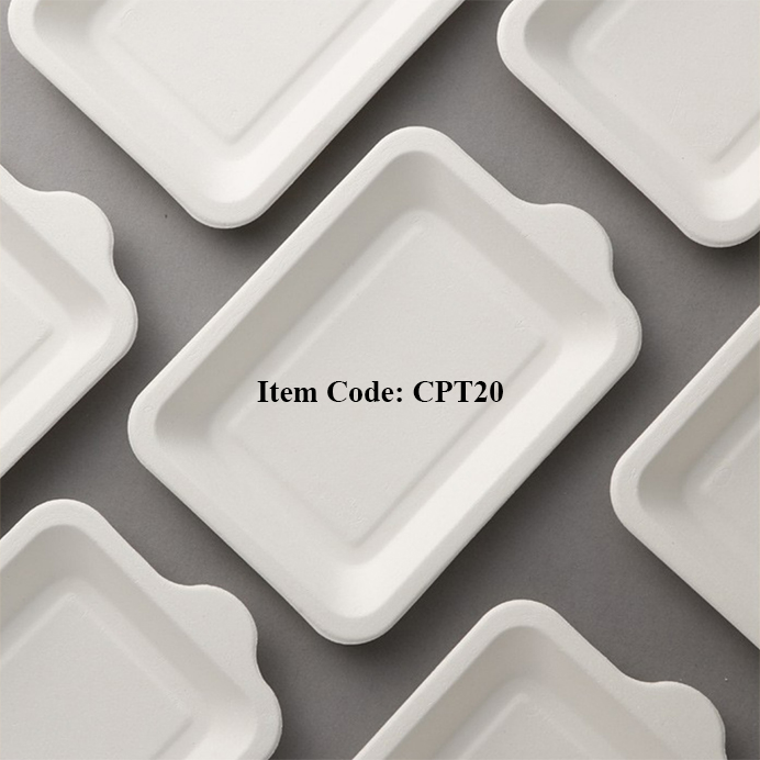 Biodegradable Compostable Bagasse Fiber Dessert Trays