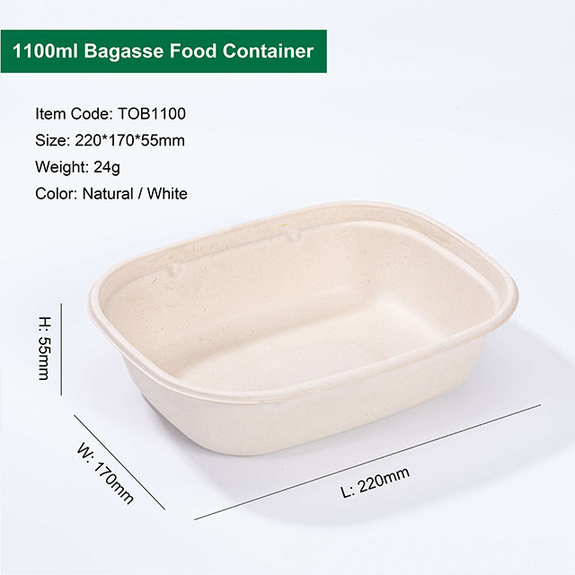 Bagasse Pulp Lid for Sugarcane Fiber To Go Food Boxes