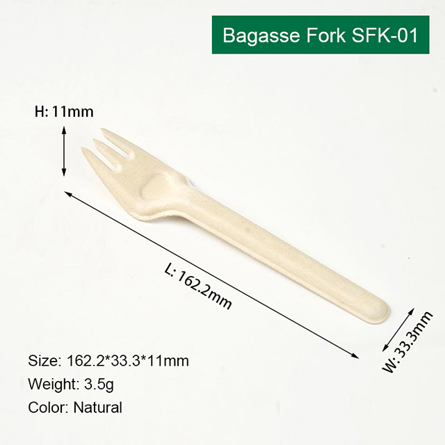 Disposable Biodegradable Sugarcane Pulp Fork