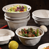 1250ml Ø7.01"xH3.54" Sturdy Compostable Sugarcane Pulp Bowl with Lid And Insert