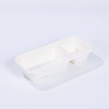 500ml Rectangle 3 Compartment Minimalist Compostable Sugarcane Pulp Takeaway Food Containers with Lid