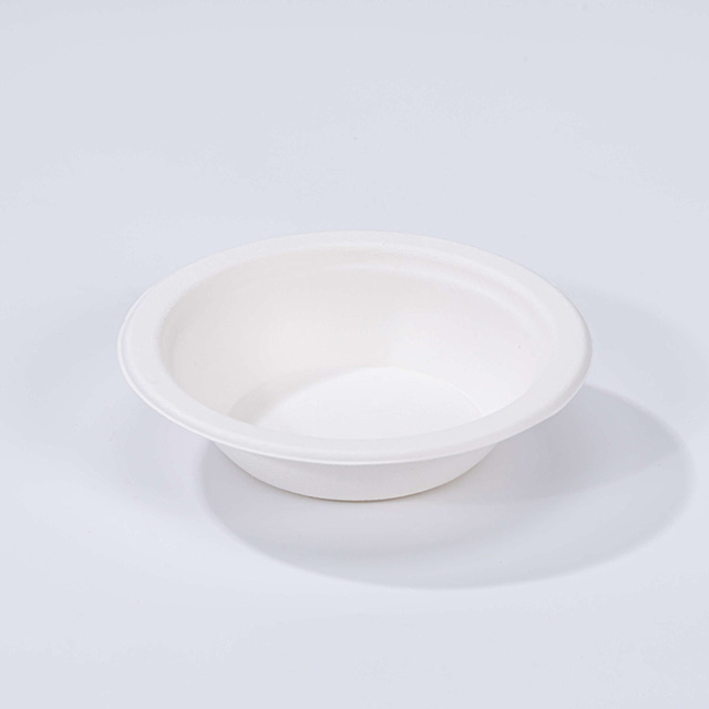 12oz Ø6.3"xH1.46" Compostable Bagasse Fiber Bowl 