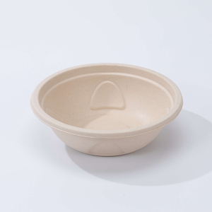 750ml Ø7.09"xH2.09" Disposable Biodegradable Compostable Fiber Deco Bowl with Lid