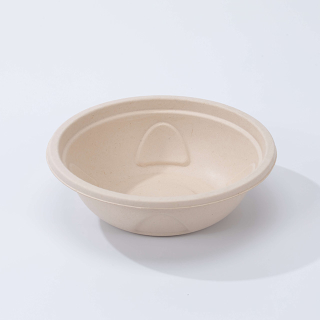 750ml Ø7.09"xH2.09" Disposable Biodegradable Compostable Fiber Deco Bowl with Lid