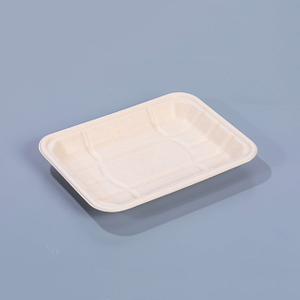 9.53"x7.05"xH1.12" Disposable Biodegradable Compostable Bagasse Meat And Produce Tray