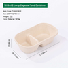 2 Compartment Compostable Sugarcane Fiber To Go Food Containers with Lid