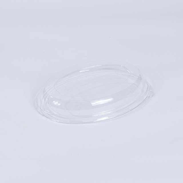 9.49"x6.85"xH1.57" PET Lid for 26oz Biodegradable Compostable Sugarcane Pulp Oval Bowl 