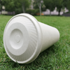 Compostable Bagasse Pulp Flat Cup Lid with Straw Hole for Cold Drink