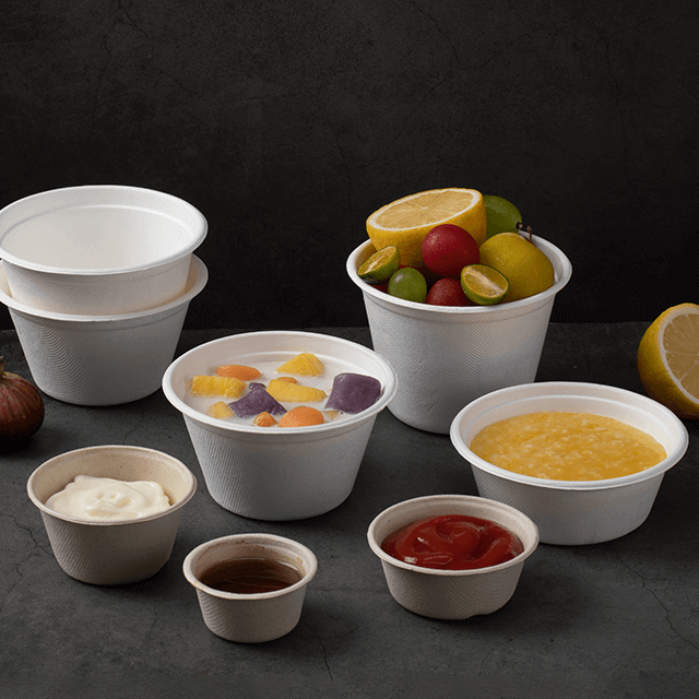 Eco Friendly Compostable Bagasse Portion Cups with Lids