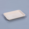 8.86"x6.5"xH0.98" Disposable Compostable Fiber Meat And Vegetable Tray