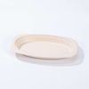 9.06"x6.3"xH0.79" Biodegradable Compostable Bagasse Oval Plate