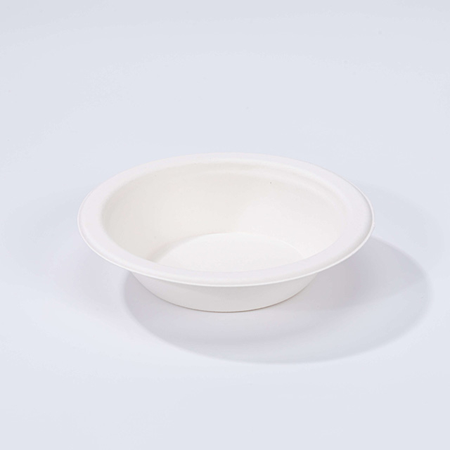 16oz Ø6.89"xH1.46" Biodegradable Compostable Sugarcane Bowl 