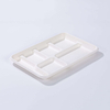 12.64"x8.7"xH1.22" 6 Compartment Disposable Biodegradable Compostable Sugarcane Lunch Tray