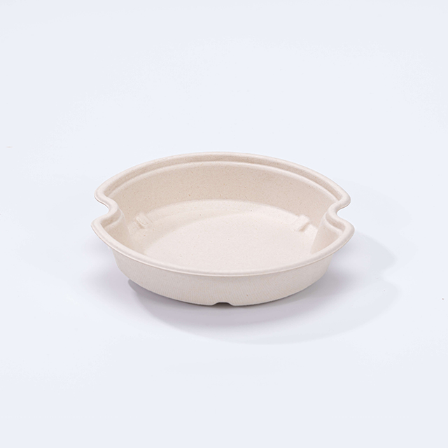 1250ml Ø7.01"xH3.54" Sturdy Compostable Sugarcane Pulp Bowl with Lid And Insert