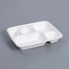 Disposable Compostable Sugarcane Lid for 5 Compartment Bagasse To Go Trays