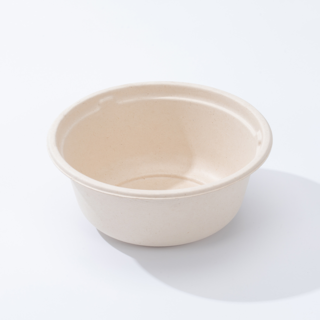 1100ml Ø7.09"xH2.95" Biodegradable Compostable Bagasse Pulp Bowl with Lid