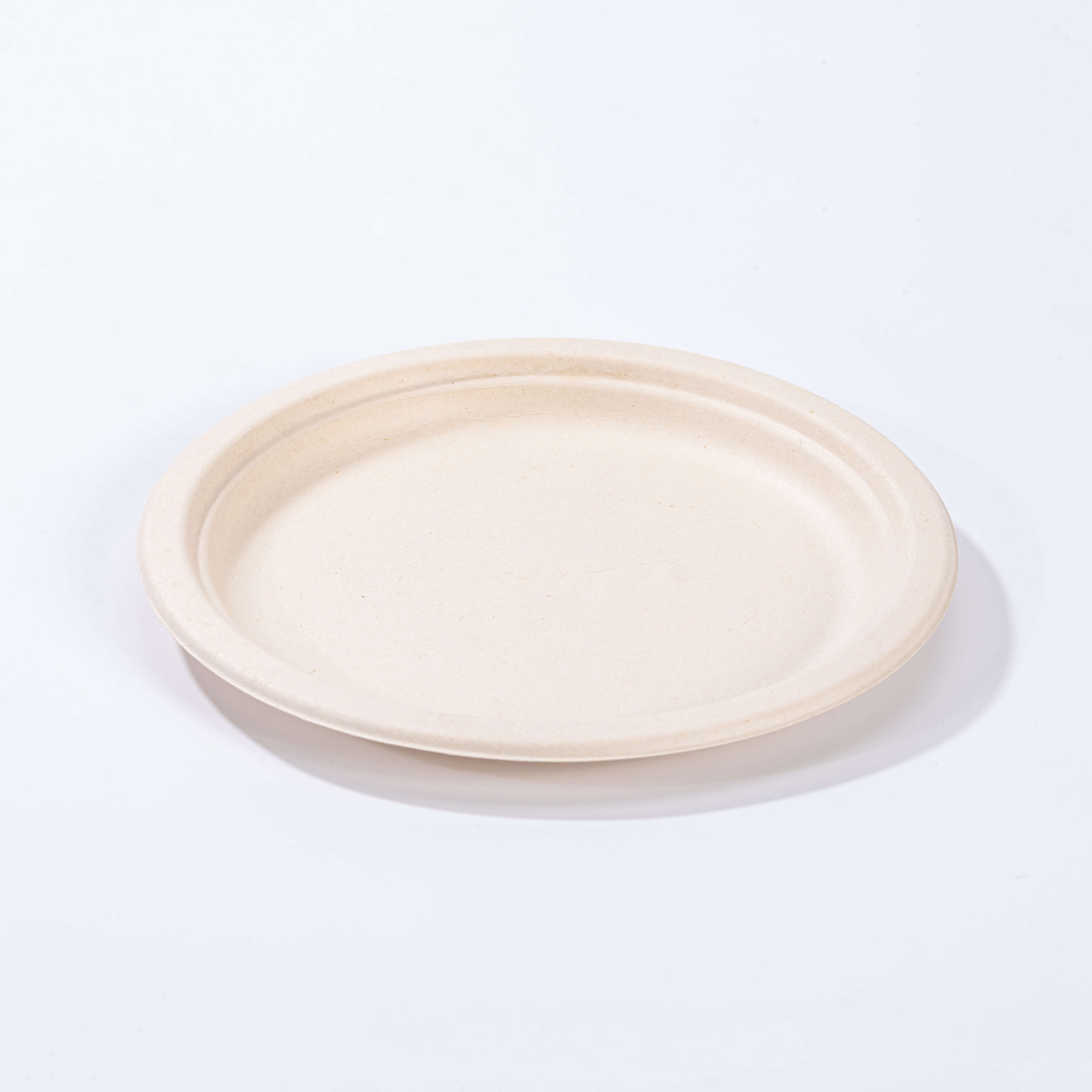 Ø9.06"xH0.87" Compostable Sugarcane Fiber Round Plate