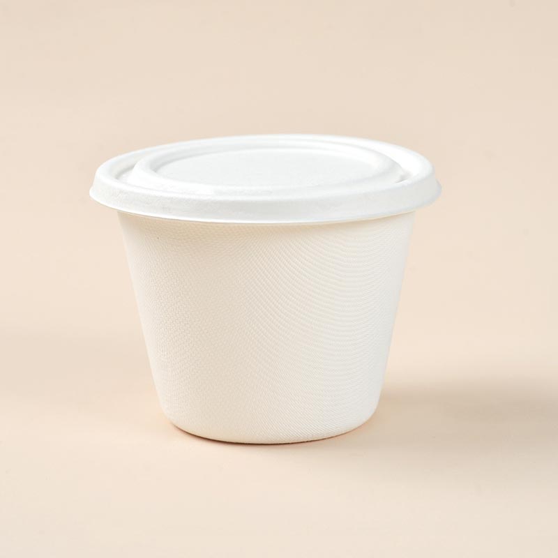 16oz Disposable Compostabe Sugarcane Soup Cup with Lid