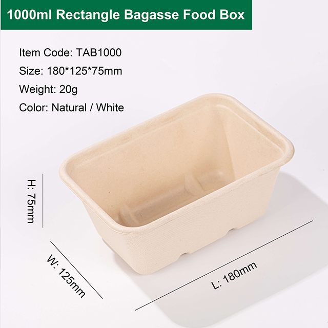 Compostable Bagasse Take Out Food Boxes with Lid