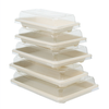 Disposable Compostable Bagasse Sushi Trays with PET Lids